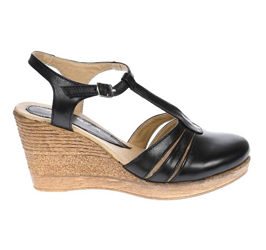 Sandale dama casual din piele naturala S9 Negru