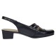 Sandale dama negre din piele naturala cu toc de 4cm SB3N