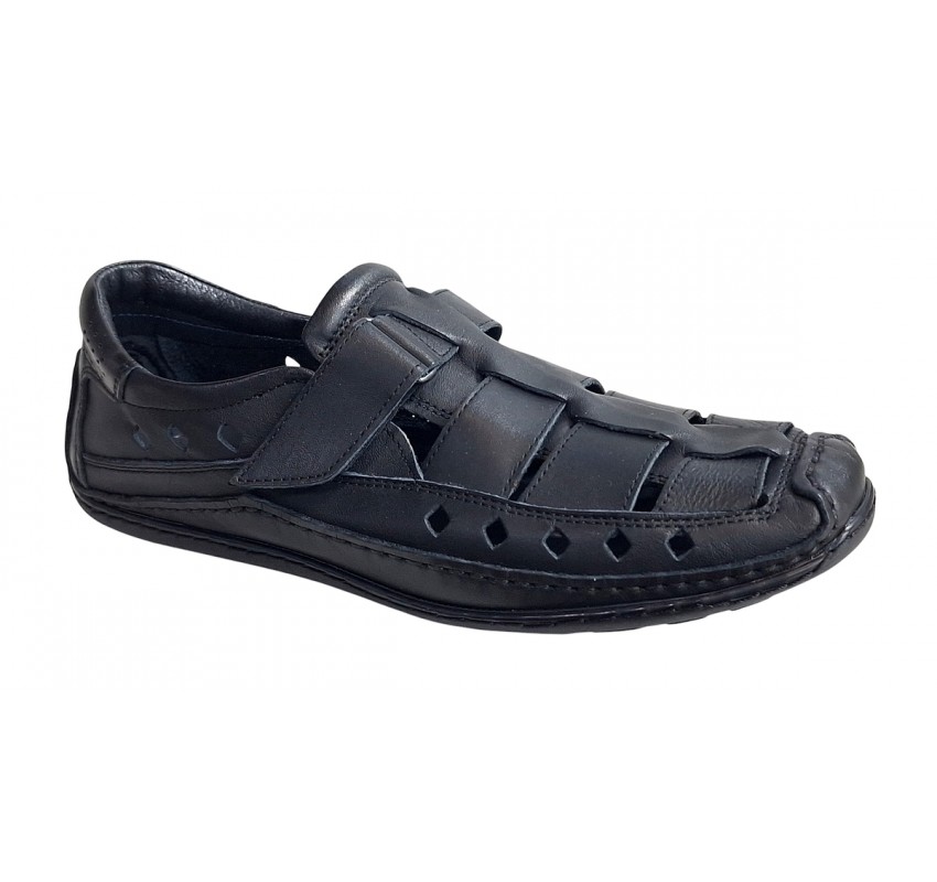 Sandale barbati casual din piele naturala - Model Negru SCV1N Sandale barbati casual din piele naturala - Model Negru SCV1N