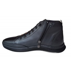 Ghete barbati din piele naturala, cu fermoar, model imblanit, casual sport Ghete barbati din piele naturala, cu fermoar, model imblanit, casual sport