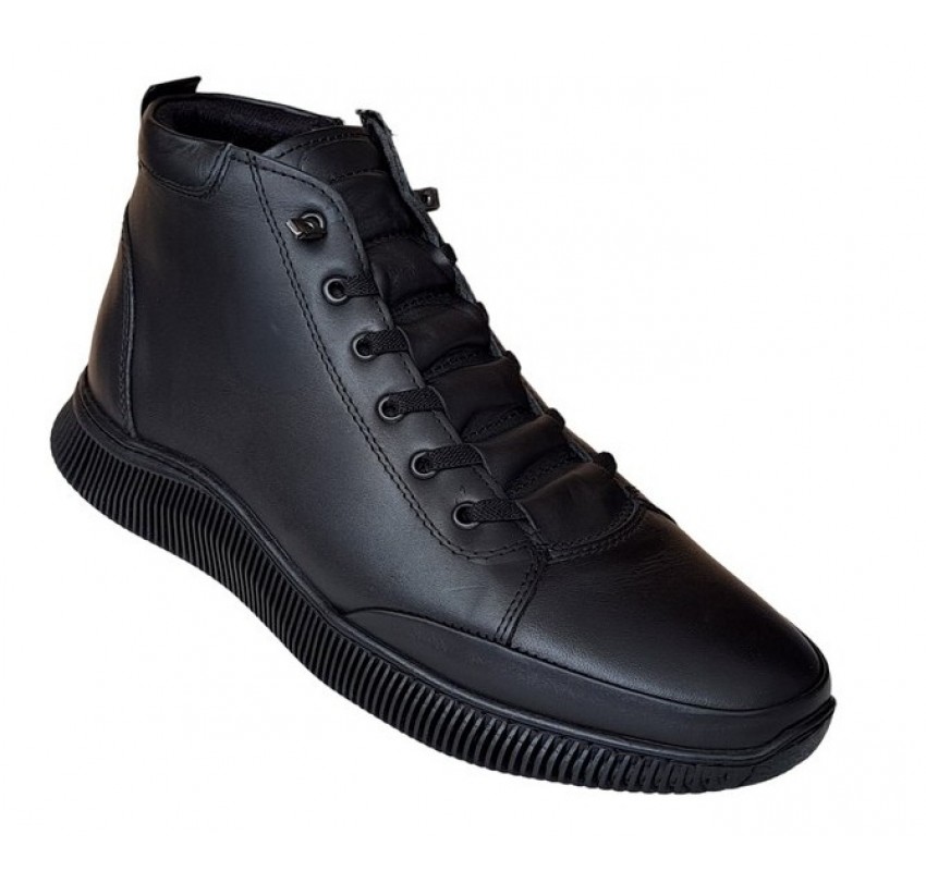 Ghete barbati din piele naturala, cu fermoar, model imblanit, casual sport Ghete barbati din piele naturala, cu fermoar, model imblanit, casual sport