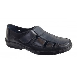 Sandale barbati casual din piele naturala - Model Negru SCV295AN