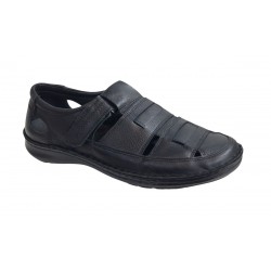 Sandale barbati casual din piele naturala - Model Negru SCV2N