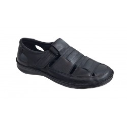Sandale barbati casual din piele naturala - Model Negru SCV2N