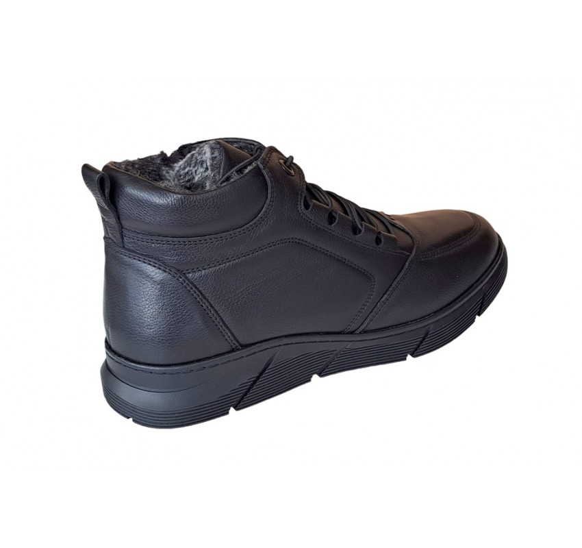 Ghete barbati casual, din piele naturala, cu fermoar, imblanite, SCV3000N Sport