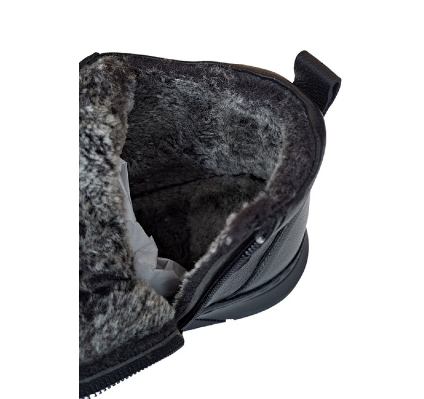 Ghete barbati casual, din piele naturala, cu fermoar, imblanite, SCV3000N Sport