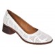 Pantofi dama albi perforati din piele naturala cu toc comod SCV357A