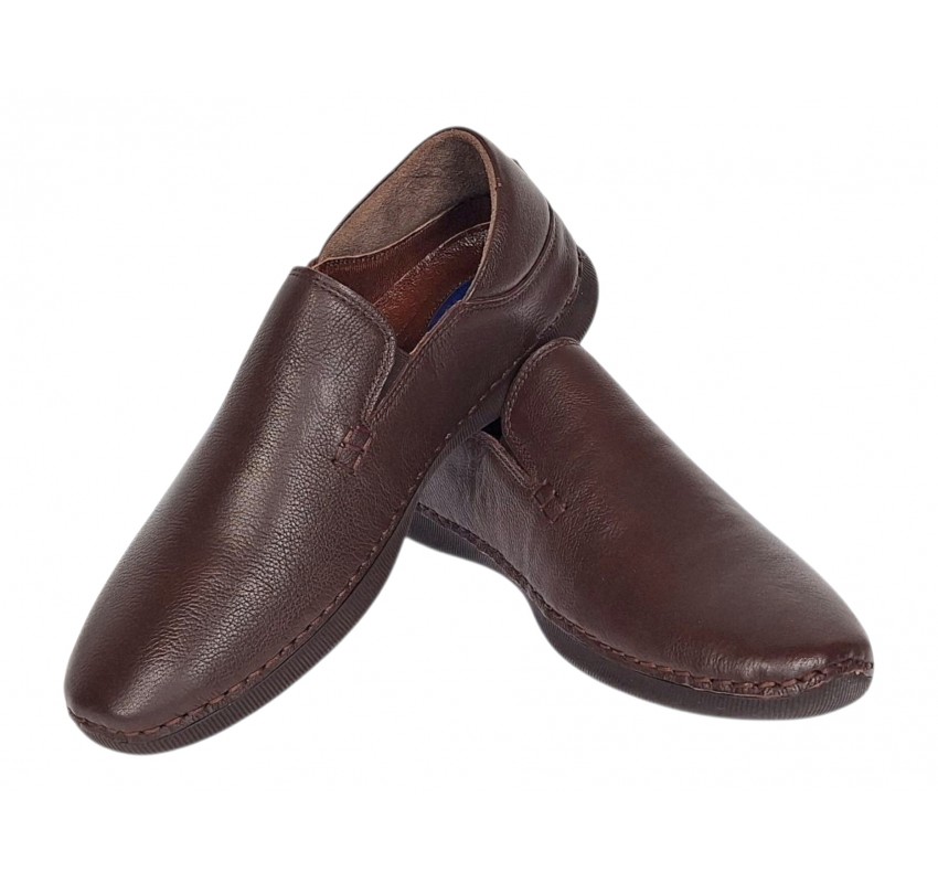 Pantofi barbati maro din piele naturala fara siret cu talpa flexibila SCV549MEL