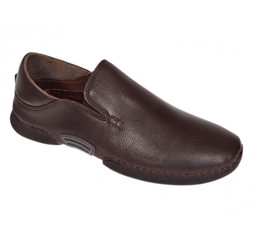 Pantofi barbati maro din piele naturala fara siret cu talpa flexibila SCV549MEL