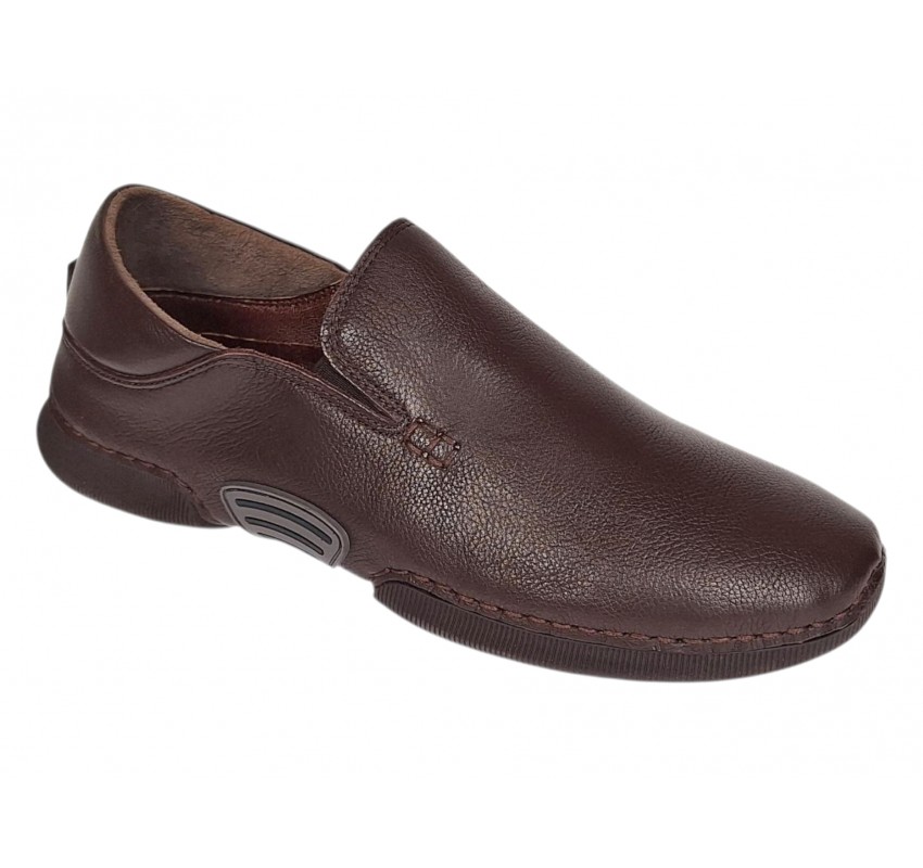 Pantofi barbati maro din piele naturala fara siret cu talpa flexibila SCV549MEL