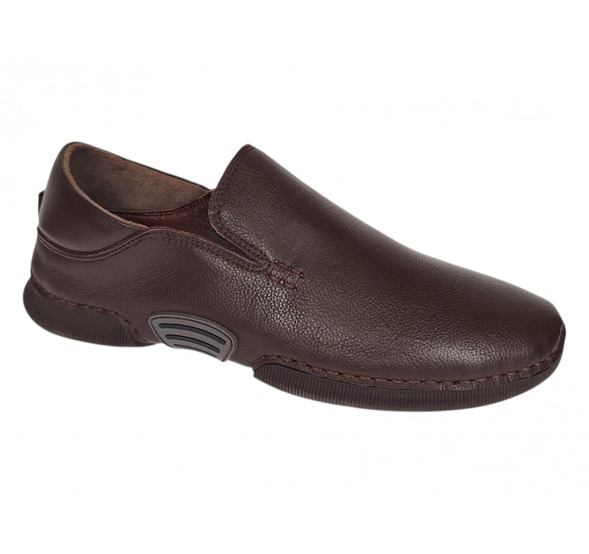 Pantofi barbati maro din piele naturala fara siret cu talpa flexibila SCV549MEL