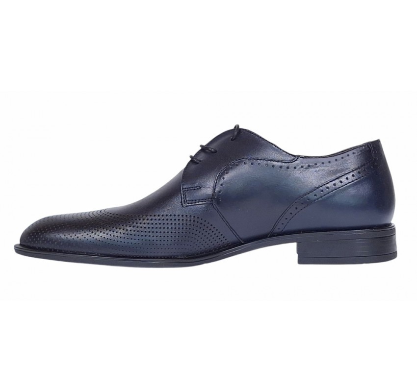 Pantofi barbati eleganti din piele naturala Bleumarin 020BL