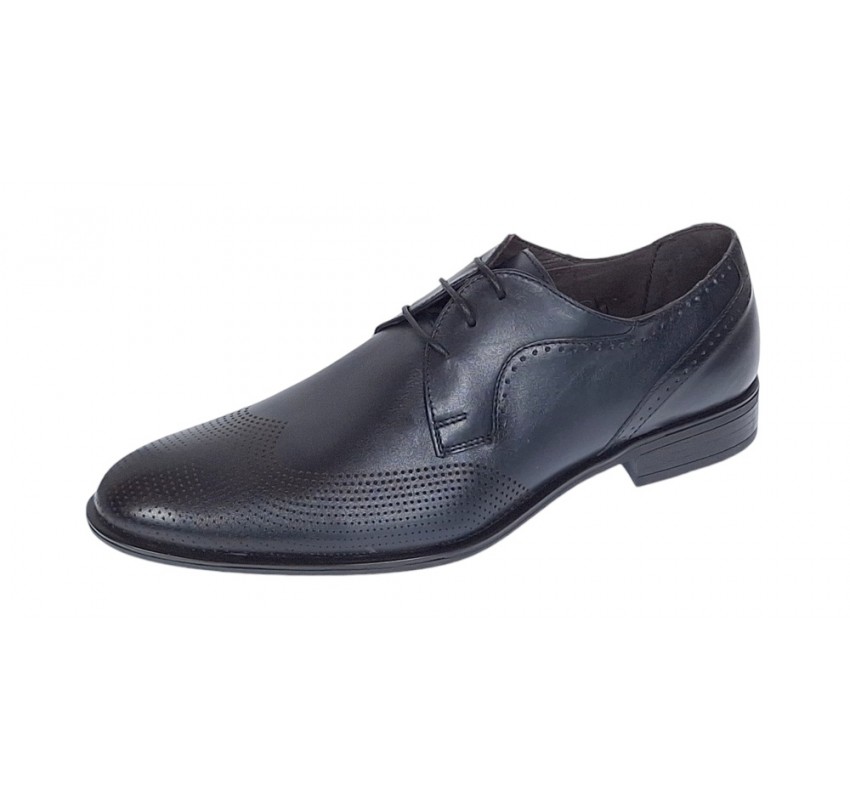 Pantofi barbati eleganti din piele naturala Bleumarin 020BL