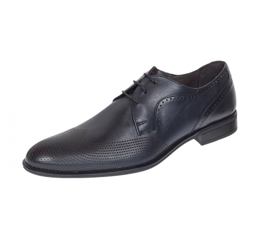 Pantofi barbati eleganti din piele naturala Bleumarin 020BL
