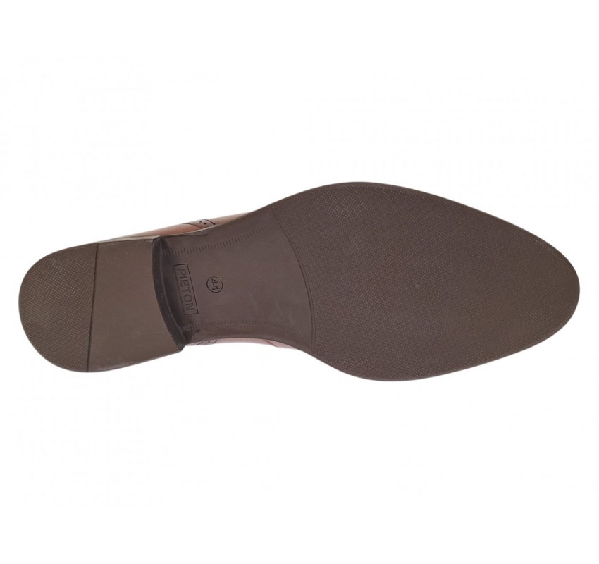 Pantofi barbati derby eleganti din piele naturala maro pe calapod lat SIR020M