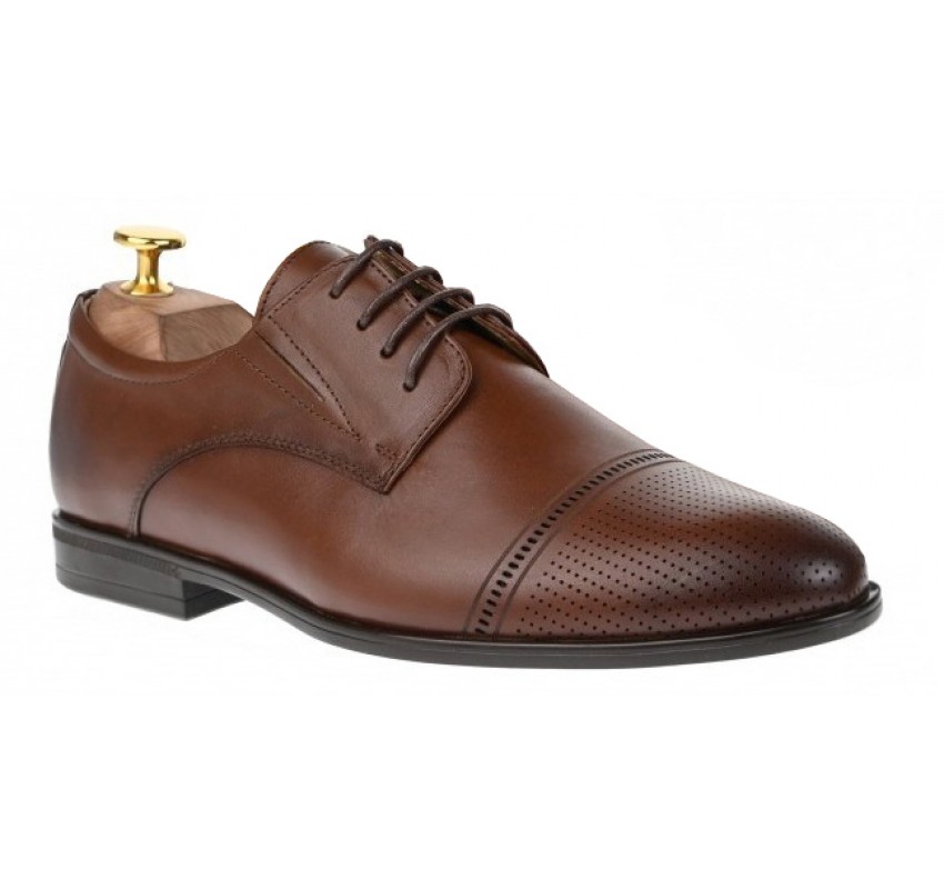 Pantofi barbati eleganti din piele naturala maro - SIR073M