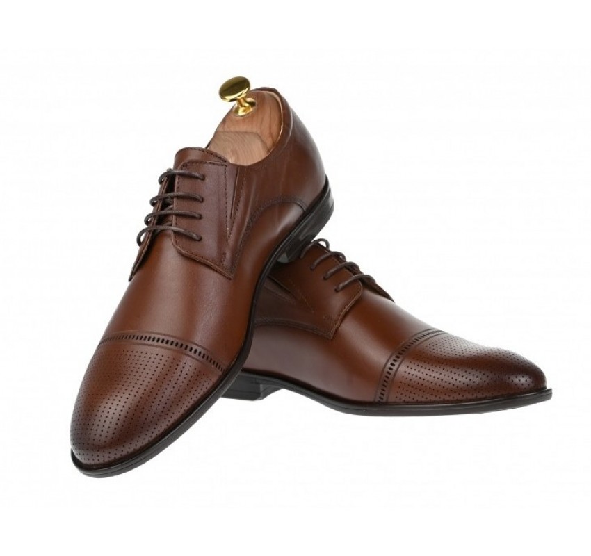 Pantofi barbati eleganti din piele naturala maro - SIR073M