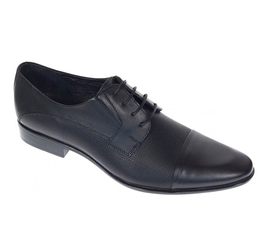 Pantofi barbati eleganti din piele naturala - Model Negru SIR085NP