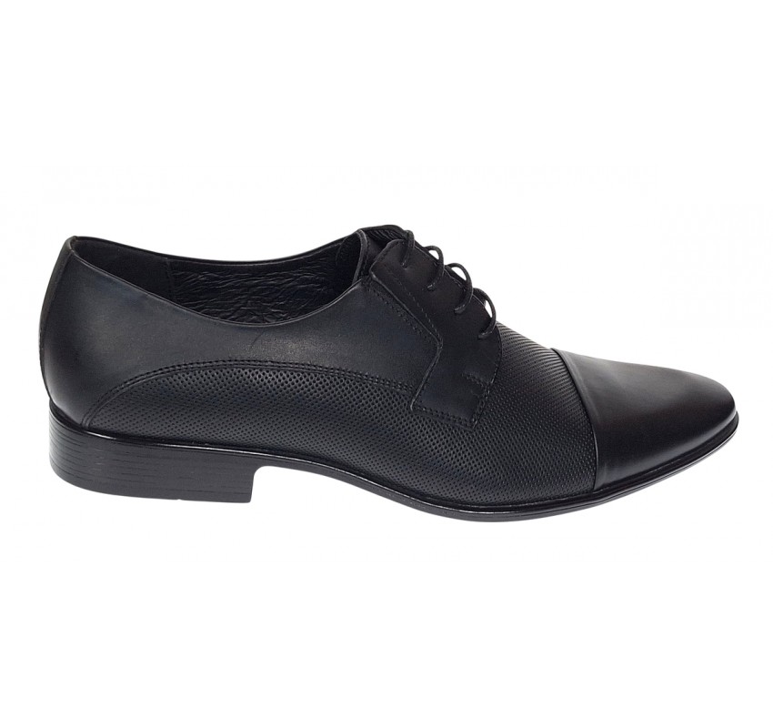 Pantofi barbati eleganti din piele naturala - Model Negru SIR085NP