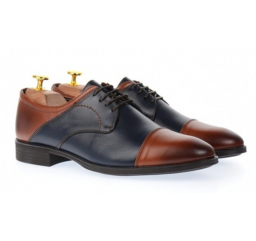 Pantofi barbati eleganti din piele naturala Sir 104 Maro - Bleumarin