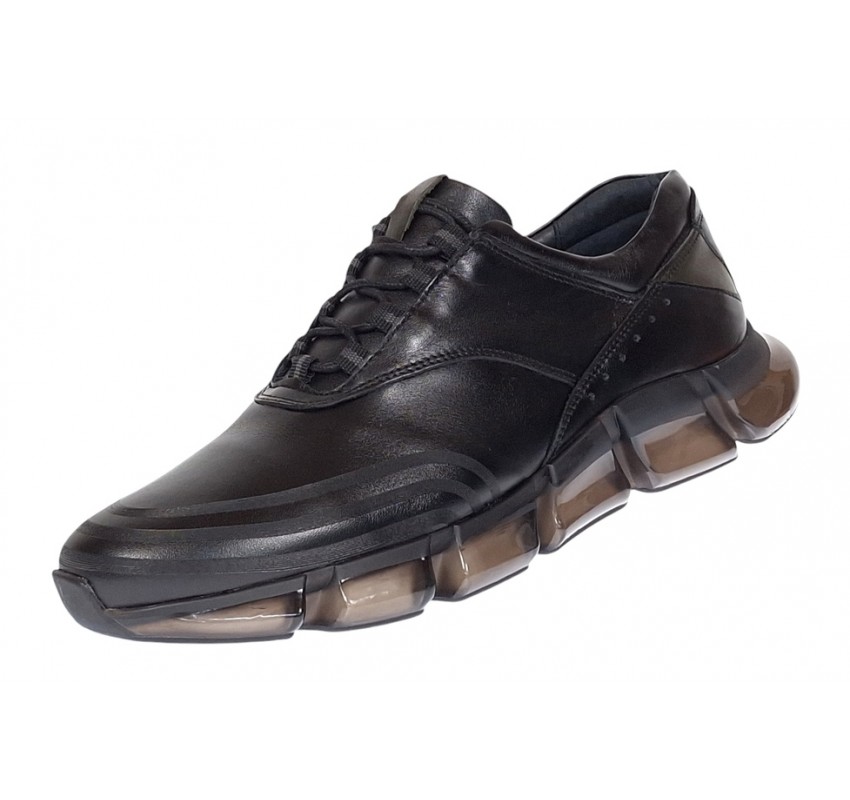 Pantofi barbati casual din piele naturala, negru, Zidan SIR121N