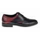 Pantofi casual barbati din piele naturala - Model Negru Visiniu 156NVIS
