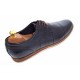 Pantofi barbati eleganti din piele naturala cu perforatii, bleumarin - SIR213GBL