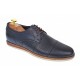 Pantofi barbati eleganti din piele naturala cu perforatii, bleumarin - SIR213GBL