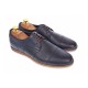 Pantofi barbati eleganti din piele naturala cu perforatii, bleumarin - SIR213GBL