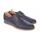 Pantofi barbati eleganti din piele naturala cu perforatii, bleumarin - SIR213GBL
