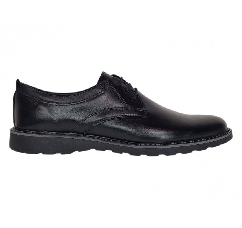 Pantofi barbati sport negri casual din piele naturala SP17NS
