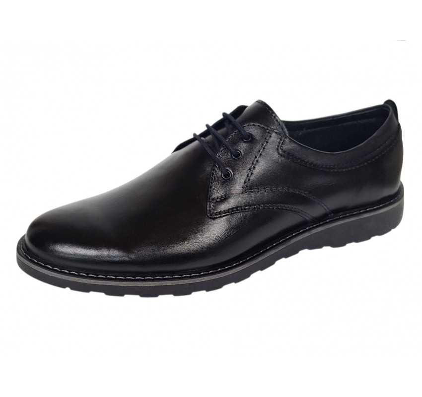 Pantofi barbati sport negri casual din piele naturala SP17NS