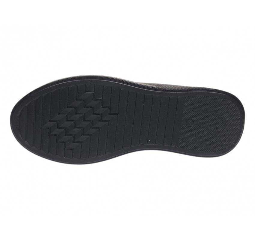 Pantofi barbati casual sport din piele naturala cu elastic negru Cairo SP2021CN