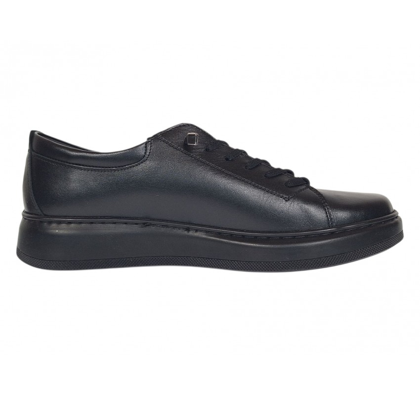 Pantofi barbati casual sport din piele naturala cu elastic negru Cairo SP2021CN