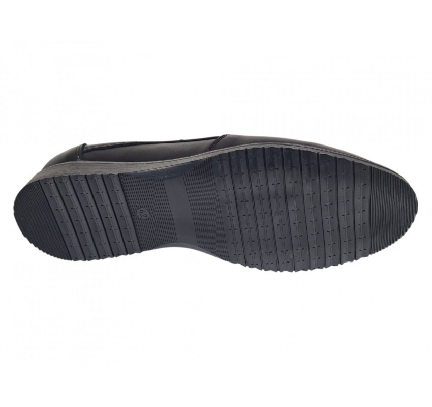 Pantofi barbati negri casual din piele naturala fara siret - De Suceava SP217ELN