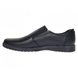 Pantofi barbati negri casual din piele naturala fara siret - De Suceava SP217ELN