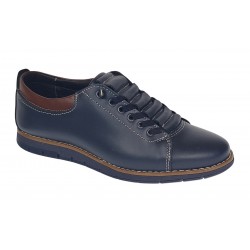 Pantofi casual barbati din piele naturala - Model Markus AS Bleumarin - Maro