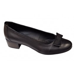 Pantofi dama din piele naturala box cu funda STD21NBOX