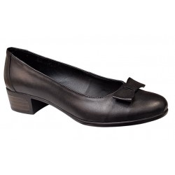 Pantofi dama din piele naturala box cu funda STD21NBOX