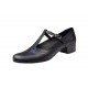 Pantofi dama de dans negri cu bareta din piele naturala STD22N