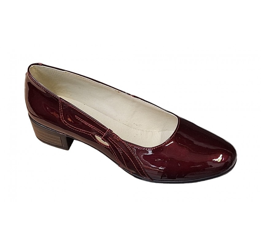 Pantofi dama casual din piele naturala LAC, Bordeaux - STD24LVIS