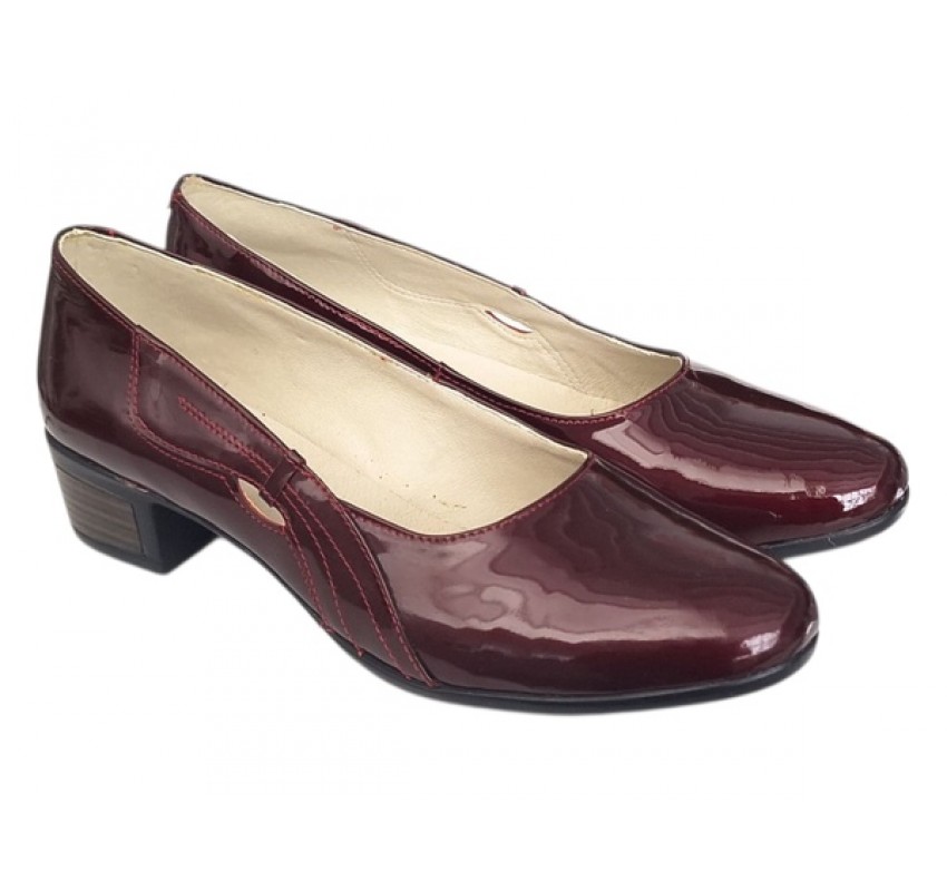 Oferta Marimea 38 Pantofi dama din piele naturala Croco Lac Bordeaux - STD24LVIS