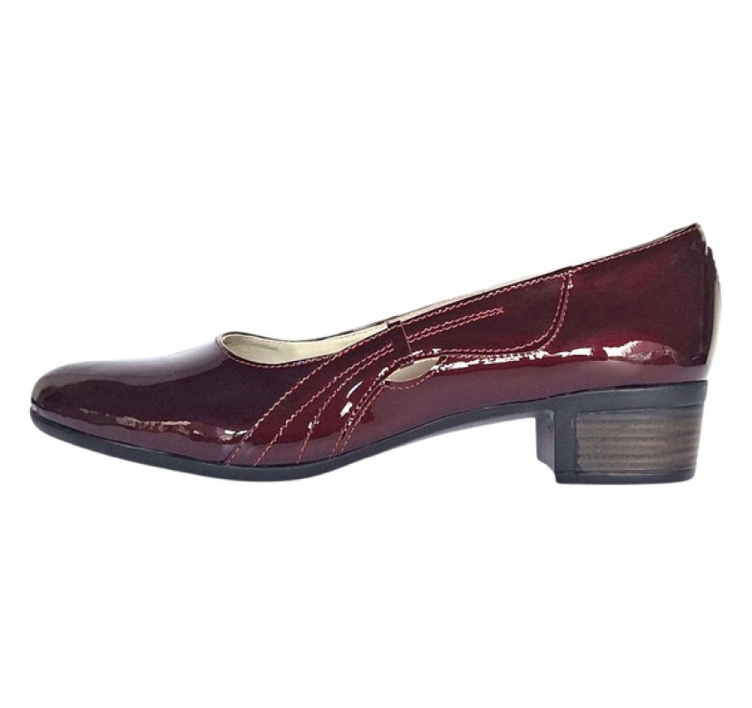 Oferta Marimea 38 Pantofi dama din piele naturala Croco Lac Bordeaux - STD24LVIS