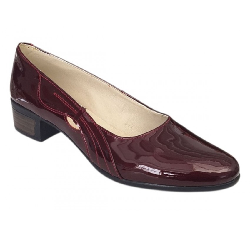 Oferta Marimea 38 Pantofi dama din piele naturala Croco Lac Bordeaux - STD24LVIS