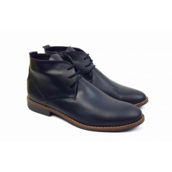 Ghete barbati, casual, din piele naturala, bleumarin STDG184BL