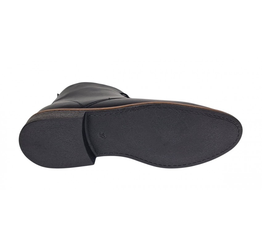 Ghete barbati casual din piele naturala de culoare neagra STDG184N