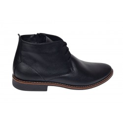 Ghete barbati casual din piele naturala de culoare neagra STDG184N