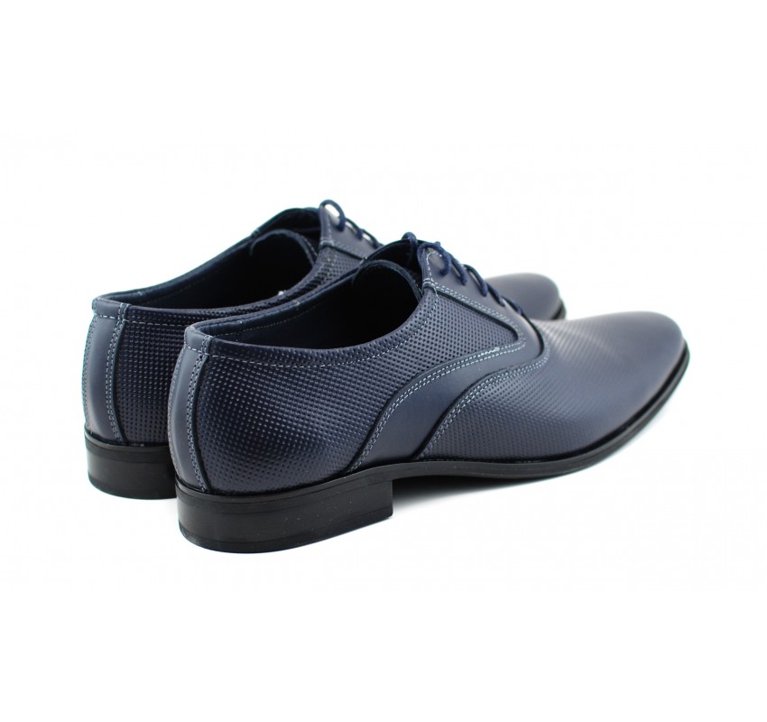 Pantofi barbati eleganti din piele naturala bleumarin STEFIGBL