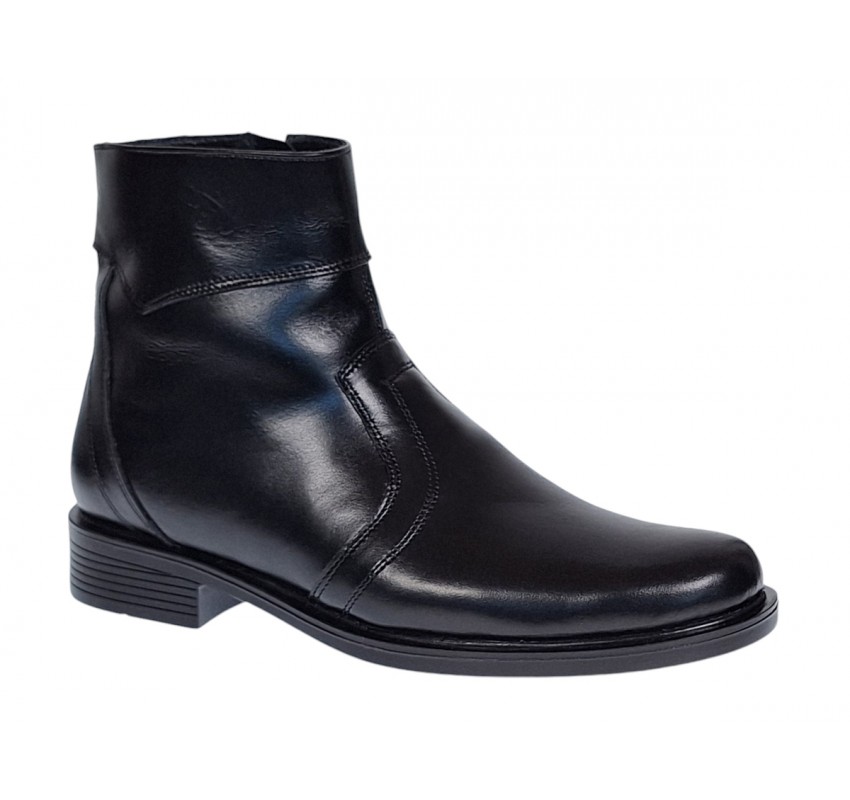 Ghete barbati office din piele naturala cu fermoar negru Ciucaleti T200N