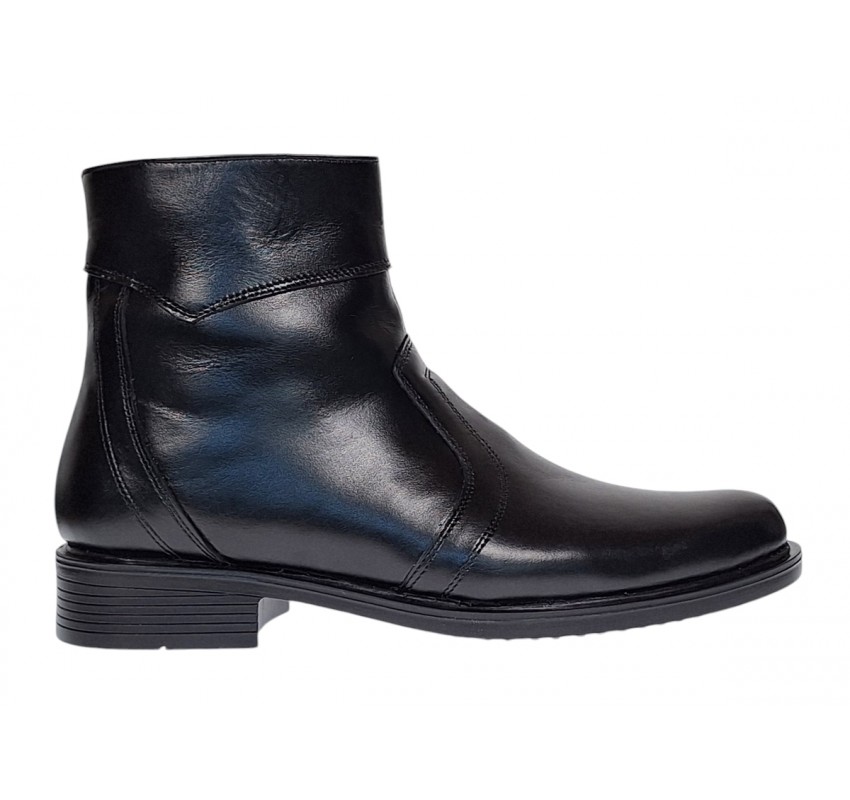 Ghete barbati office din piele naturala cu fermoar negru Ciucaleti T200N